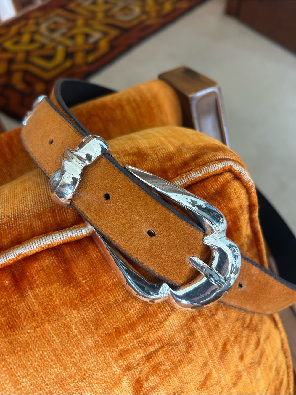 Vtg Express Compagnie Int’l Made in Italy Genuine Leather Suede Distressed Belt